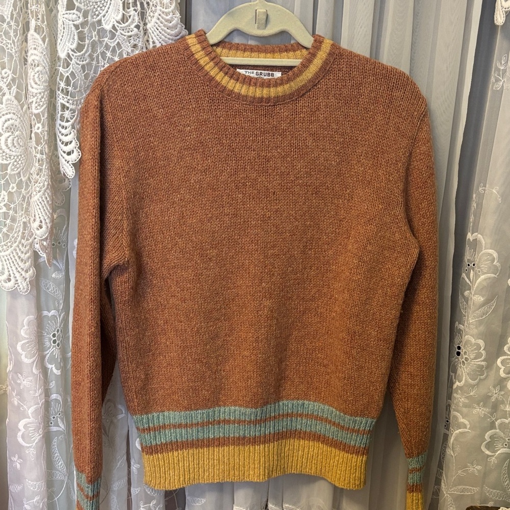 Vintage Robert Bruce Washable Wool Color-block Sweater Young Men’s Sz 18